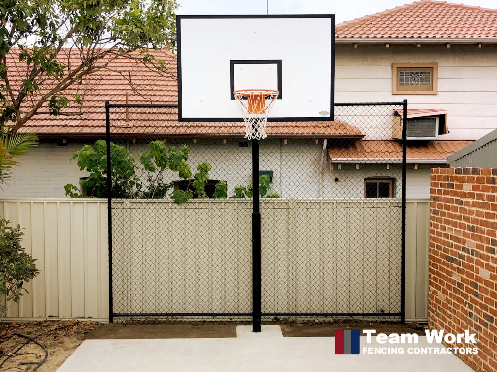 Basket Ball Court Black Vinyl Chainlink Fencing Perth WA