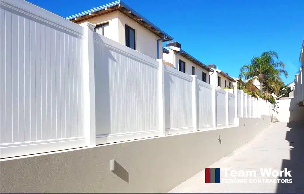 White PVC Privacy Fence and Gate Installation Perth
