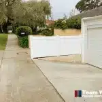 Team Work Fencing Contractors installed a white privacy fence in Perth.