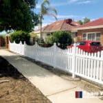 White PVC Curved Top Picket Fence Perth