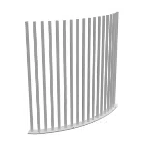 PIK CURVE PANEL - 1000WX1280H - BLACK OR WHITE  ROUND PICKET ,CURVED POOL FENCE PANEL