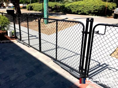 Black Chain link fence supplied and installed in Mt. Hawthorn WA. View from Inside the Gate.