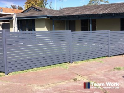 Horizontal Aluminium Slat Fence Installation Perth