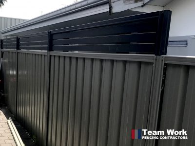 Colorbond Fencing Enhancement with Top Slat Panels Perth WA