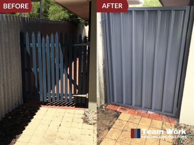 Single Colourbond Fence Gate Installation by Team Work Fencing
