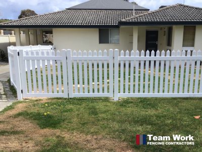 White PVC Picket Fence Perth DIY