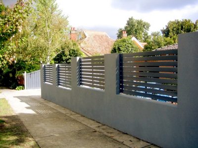 Gray Horizontal Slats Aluminium Fence Panels