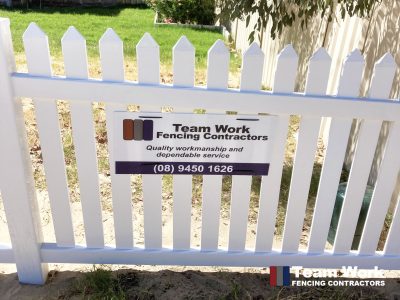 Installation of White PVC Picket Fencing in Eden Hill, WA