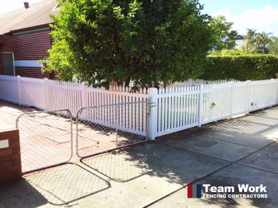 White Picket PVC Fencing Installation Perth