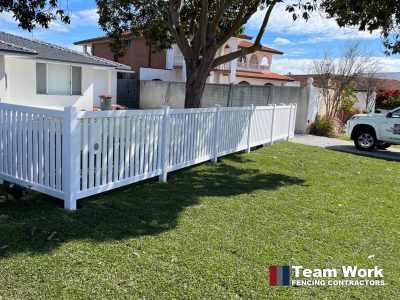 Modern PVC Fencing with sliding gate