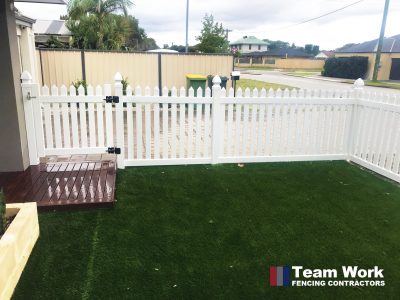 White New English Flat PVC Fencing Installation in WA