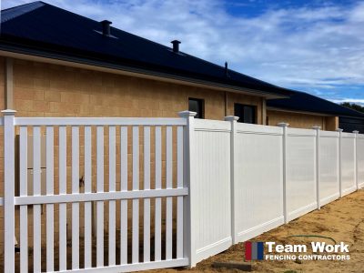 PVC Modern Picket Fencing with PVC Privacy Fencing