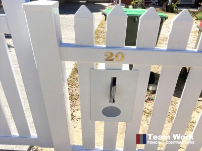 PVC Picket Fencing with Letterbox