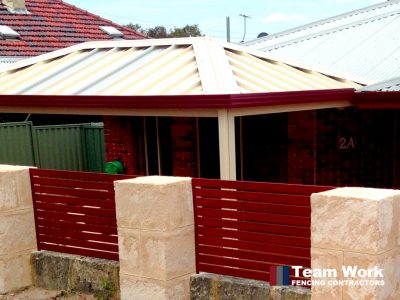 Red EZI Slat Fence in Perth home