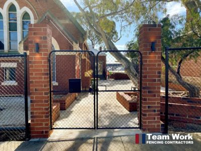Residential black chain link fence Perth