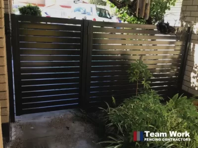 Gray Slat Fence Installation in Perth