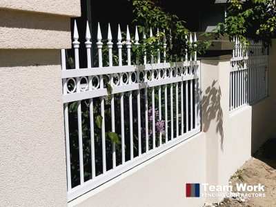 White decorative feature fence panels