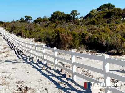 White PVC Post and Rail Fencing Perth
