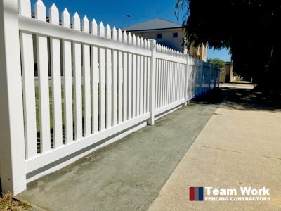 Traditional White PVC Picket Fencing Perth