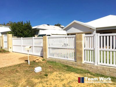 White Modern PVC Fence and Gate Installation Perth
